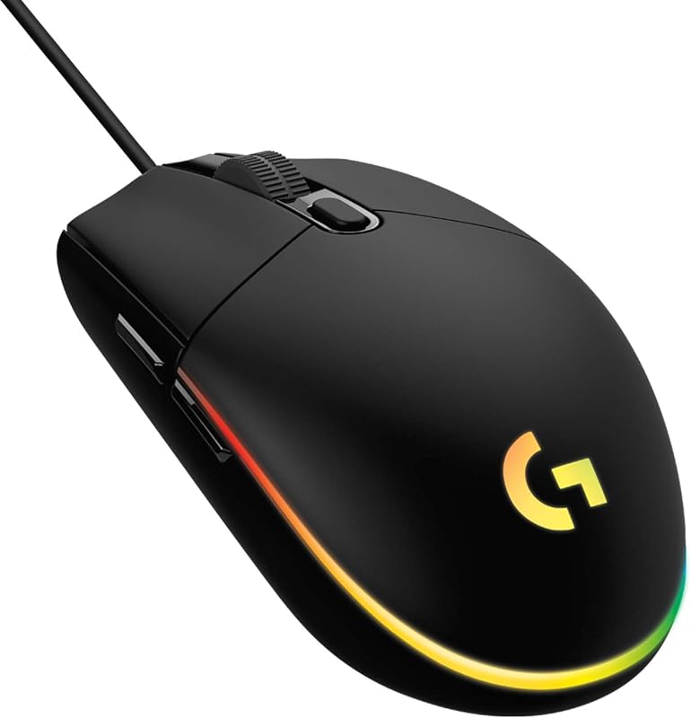 Logitech USB G G203 Wired Gaming Mouse, 8000 DPI, Rainbow Optical Effect LIGHTSYNC RGB, 6 Programmable Buttons, On-Board M...