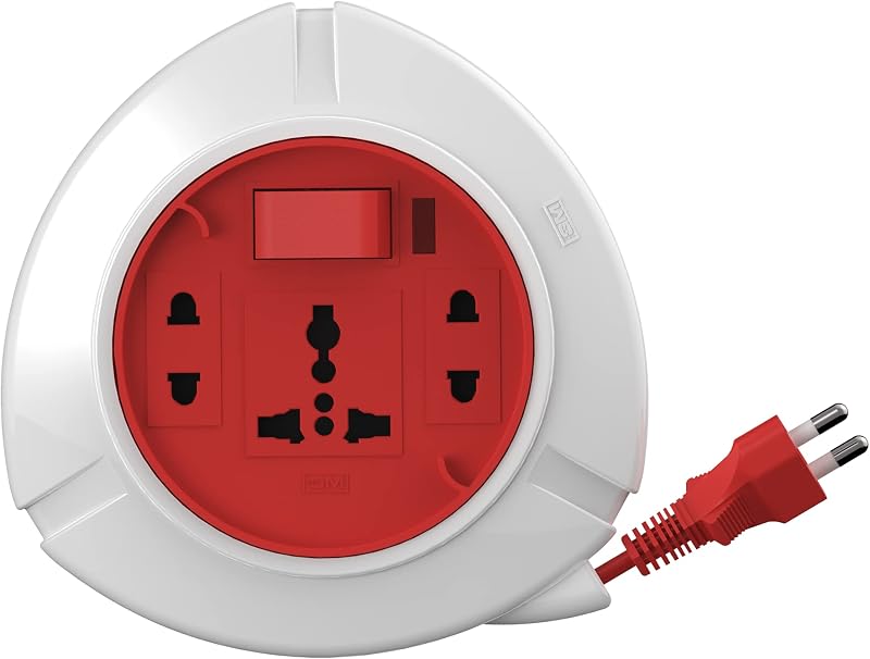 GM 3041 Trio 2 Pin Flex Box 5 Mtr. with Indicator & International Socket