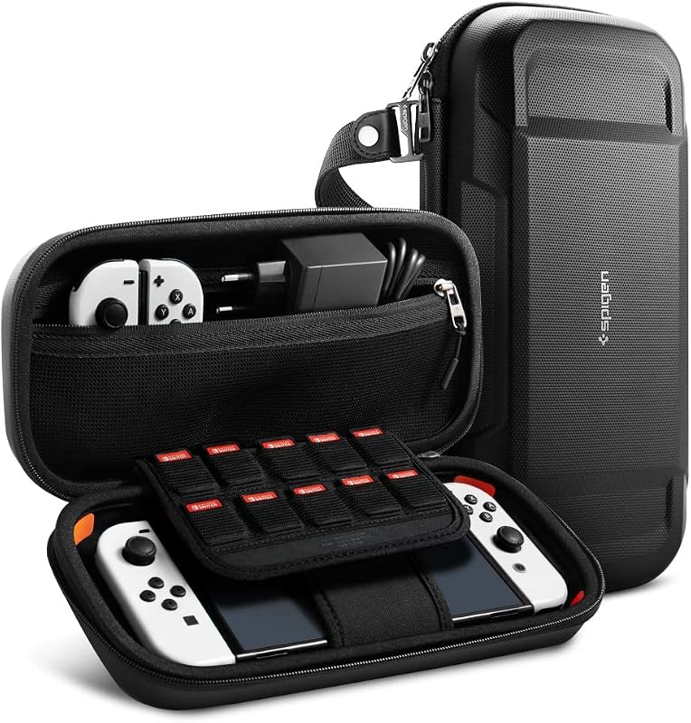 Spigen Rugged Armor Pro Fabric Case Compatible with Nintendo Switch | Nintendo Switch OLED (2021) - Matte Black [Video Game]