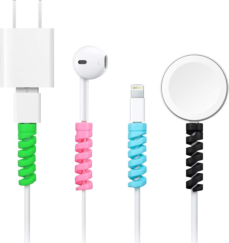 IRONFIX® (Pack of 4) Cable Protector Data Cable Saver Charging Cord Protective Cable Cover (4pc)