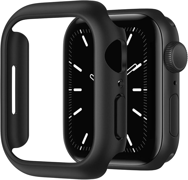 M.G.R.J® PC Plastic Frame Shell Anti Scratch Shockproof Case Cover Compatible for Apple Watch Series 8/7 (45mm) (Black)