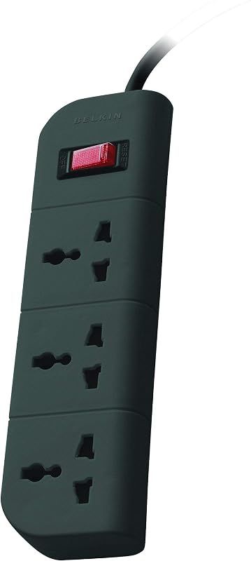 Belkin Essential Series 3-Socket Surge Protector Universal Socket with 5ft Heavy Duty Cable (Grey)