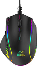 Ant Esports USB GM600 RGB Wired Programmable Gaming Mouse 6 DPI Sensitivity Level Adjustments up to 7200 DPI Equipped with...