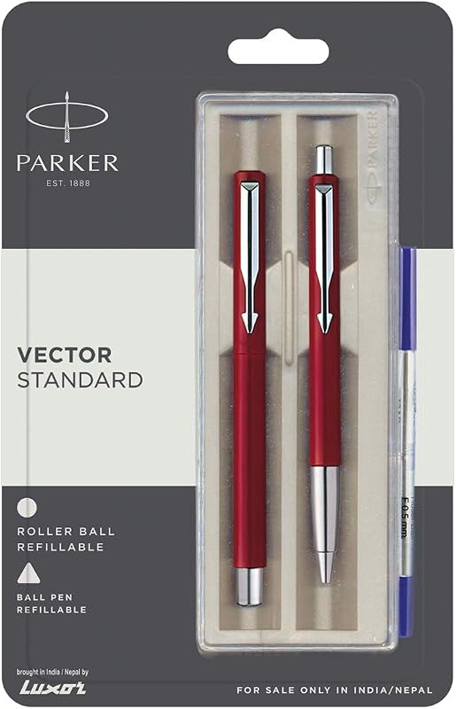 Parker Vector Standard Roller Ball Pen and Ball Pen - Red Body