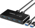 UGREEN USB 3.0 Sharing Switch, 2 Computers 4-Port USB Peripheral Switcher Adapter Box Selector for PC, Printer, Scanner, M...