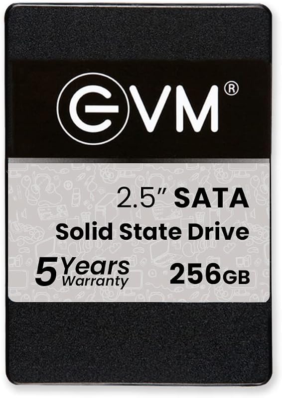 EVM 2.5" 256GB SATA SSD Next-gen 3D TLC NAND Internal SSD, Flash Fast Performance Ultra Low Power Consumption (EVM25, Black)