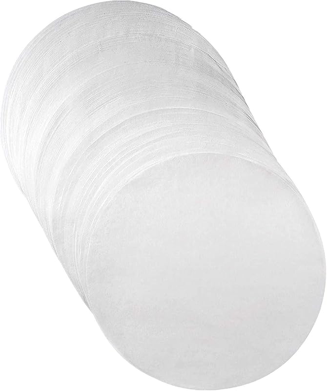 FAIRMART Parchment Paper Baking, Cooking Round Cake Shape Sheets (9 Inch, White) - 50 Paper Pack