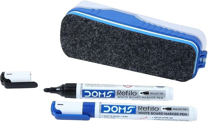DOMS Magnetic Whiteboard Duster with 2 Whiteboard Marker