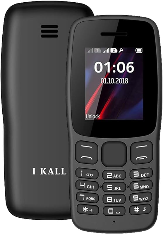 IKALL K100 1.8 Inch Display Keypad Mobile (Dual Sim, 1000 mAh Battery) (Black)