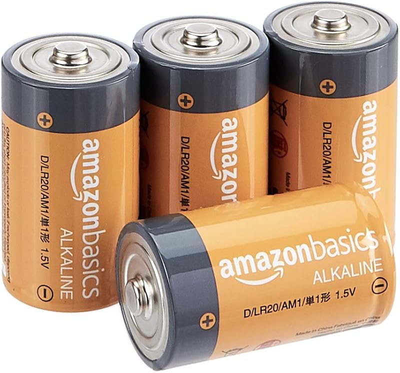 AmazonBasics D Cell Everyday Alkaline Batteries (4-Pack)