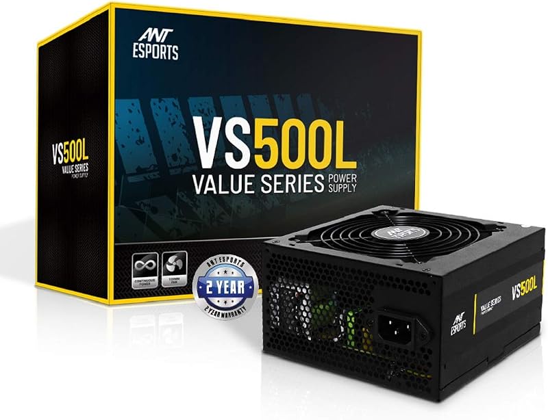 Ant Esports VS500L 500 Watt Non-Modular Continuous Power Gaming Power Supply/PSU for PC