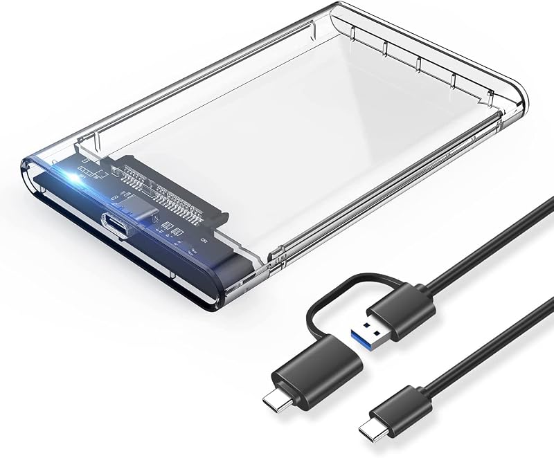 Smart Tech 2.5 Inch (6.35 cm) Laptop SATA Hard Drive HDD/SSD Enclosure USB C 3.1 with OTG Cable External Sata Hard Disk Tr...