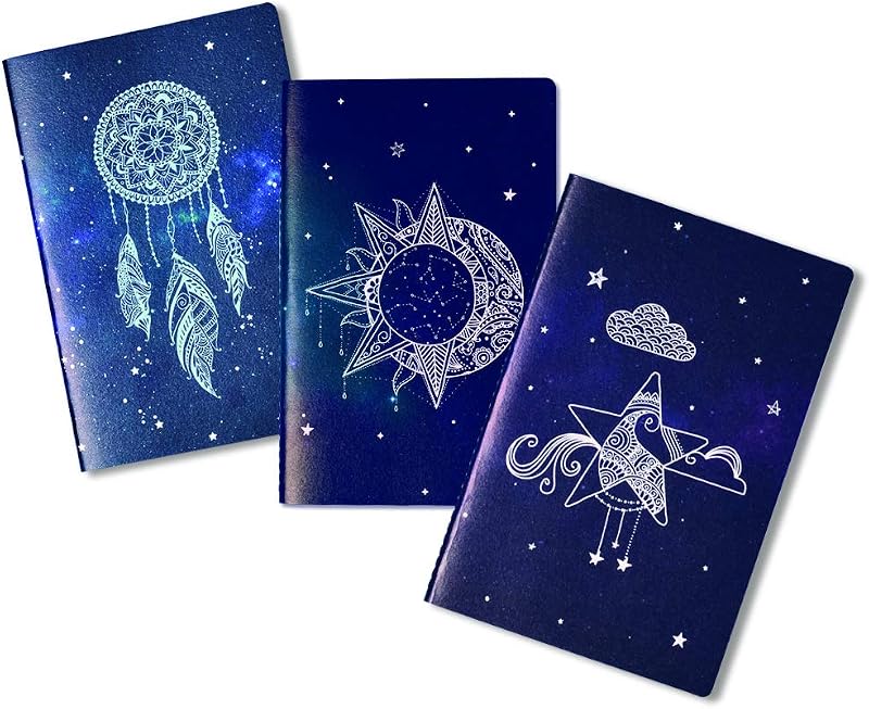 DOODLE Beyond The Stars Soft Bound Set of 3 Notebook Diary (B6, 4.7 X 7 Inches, 80 GSM, 160 Ruled Pages & 80 Blank Pages)