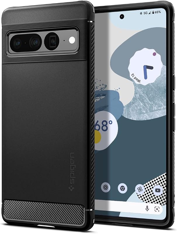 Spigen Rugged Armor Back Cover Case Compatible For Google Pixel 7 Pro (TPU | Matte Black)