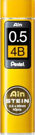 Pentel Mechanical Pencil Lead, Ain Stein, 0.5mm, 4B (C275-4B)
