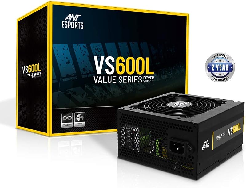 Ant Esports VS600L 600 Watt Non-Modular Continuous Power Gaming Power Supply/PSU for PC