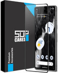 SupCares Edge to Edge Tempered Glass for Google Pixel 7 (6.3 Inch) with Easy Self Installation Kit | Black