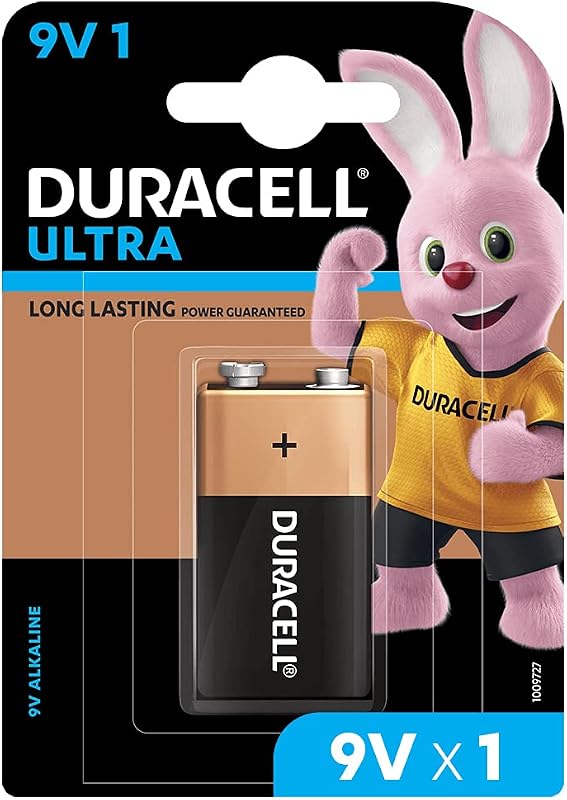 Duracell Ultra Alkaline 9V Battery, 1 Pc