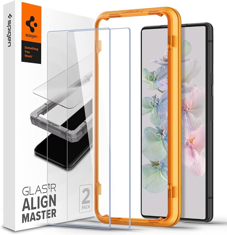 Spigen AlignMaster Tempered Glass Screen Protector Guard for Pixel 7 (2 Pack)