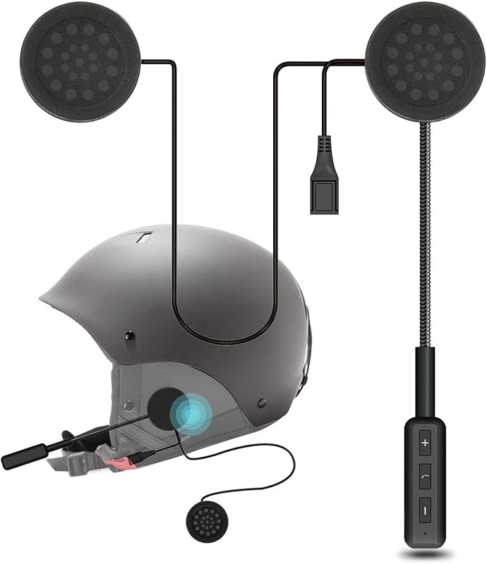 Skypearll Universal Wireless Motorcycle Helmet Bluetooth Headset, Speakers Hands-Free, Music Call Control, Mic Earphones, ...