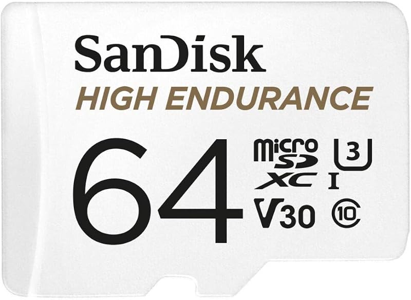 SanDisk 64GB High Endurance Video MicroSDXC Card with Adapter for Dash Cam and Home Monitoring Surveillance Systems - C10,...