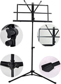 Kadence Music Stand, Portable Folding Music Note Sheet, Notation Stand with Carrying Bag NK06