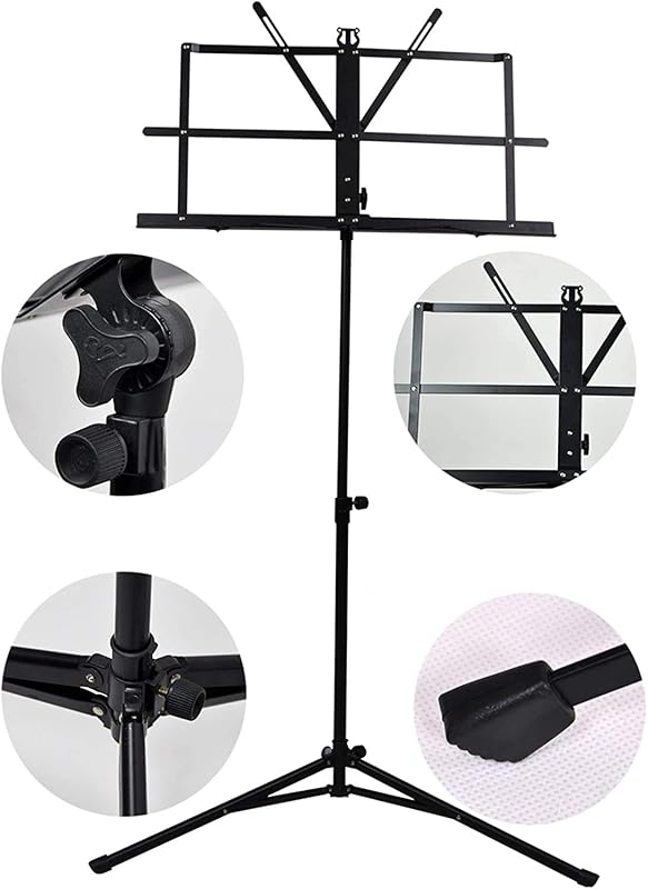 Kadence Music Stand, Portable Folding Music Note Sheet, Notation Stand with Carrying Bag NK06