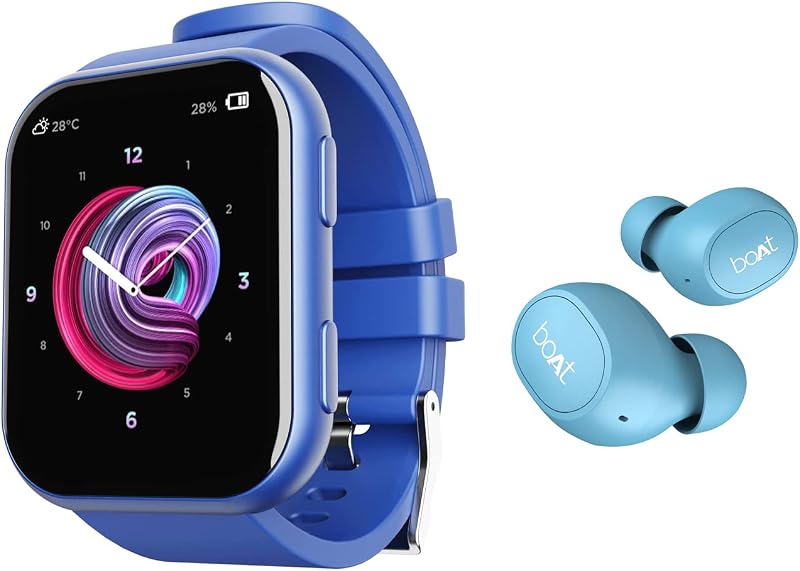 boAt Blaze Smart Watch with 1.75” HD Display, Fast Charge(Deep Blue) & Airdopes 171 Upto 13 Hours Battery (Mysterious Blue)