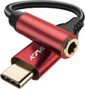 Kinsound Red USB Type C to 3.5mm Audio Jack Earphones Splitter Connector Headphone Converter Adapter with 384khz-32bit Hi-...