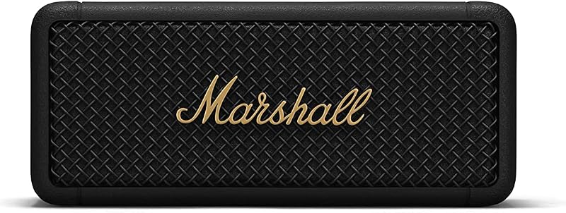 Marshall Emberton 20 Watt Wireless Bluetooth Portable Speaker (Black and Brass)