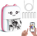 ZORBES® Mini Printer, Small Pocket Printer Black and White Printing Bluetooth Thermal Printer Compatible with iOS, Androi...