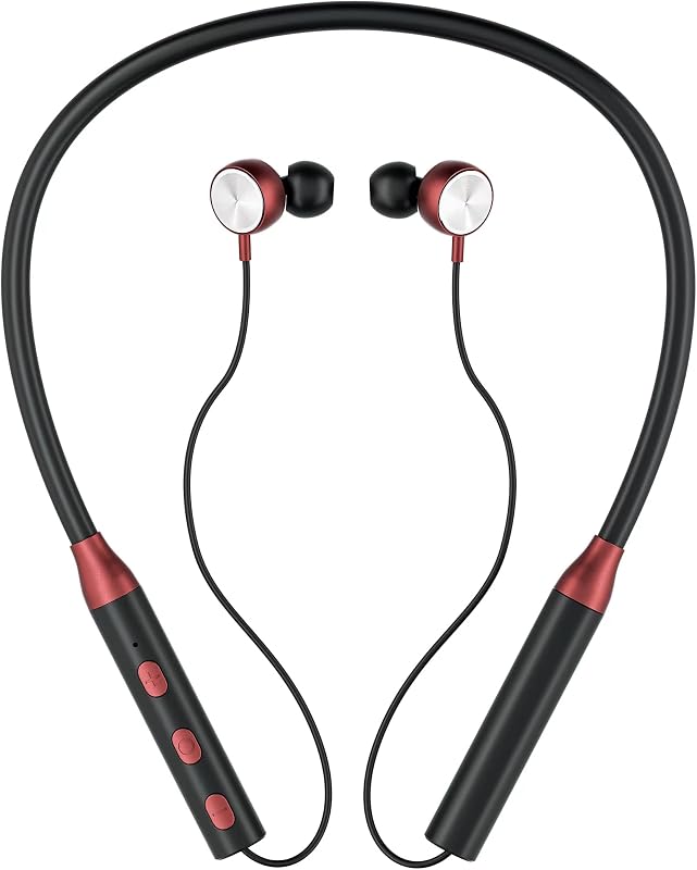 KimTok Bluetooth Wireless in Ear Neckband Upto 8 Hours Playback time with Mic,Bluetooth Earphones with 10mm Driver,IPX5 Ra...