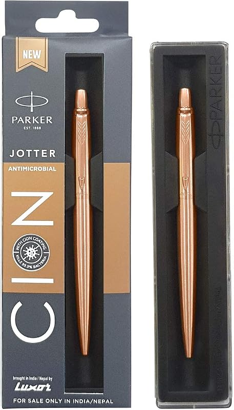 Parker Jotter Anti Microbial Stainless Steel Ball Pen - CION Coated (Ink - Blue), 1 Count(Pack of 1) (9000025835)