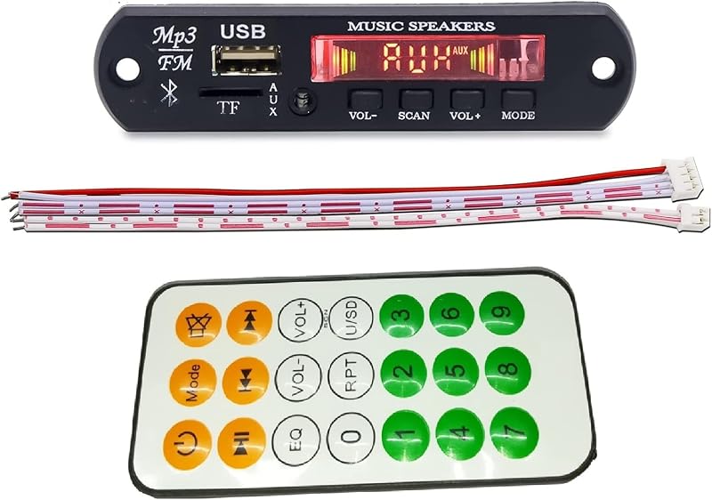 UT Bluetooth FM USB AUX Card MP3 Stereo Audio Player Decoder Module Kit with Remote for Audio Amplifier DIY Free IC LM7805
