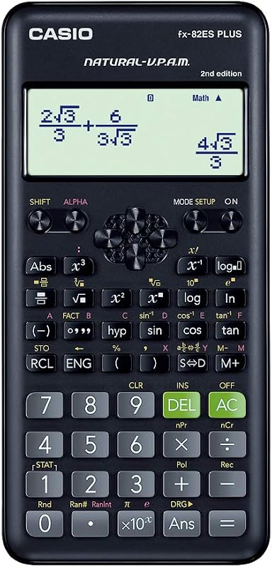 Casio FX-82ES Plus 2nd Edition - Non-Programmable Scientific Calculator, 252 Functions, Black