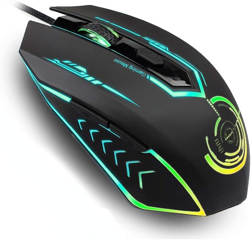 uhuru Gaming Mouse RGB Wired for Laptop - USB Optical Mouse with High Precision Sensor, 5 Adjustable 4800 DPI, 6 Programma...