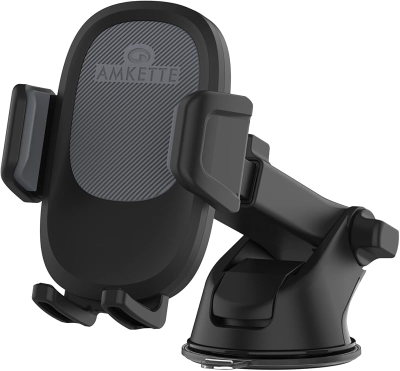Amkette iGrip Drive Long Arm Car Phone Holder for Dashboard and Windshield | Quick Release Function | Telescopic Adjustabl...