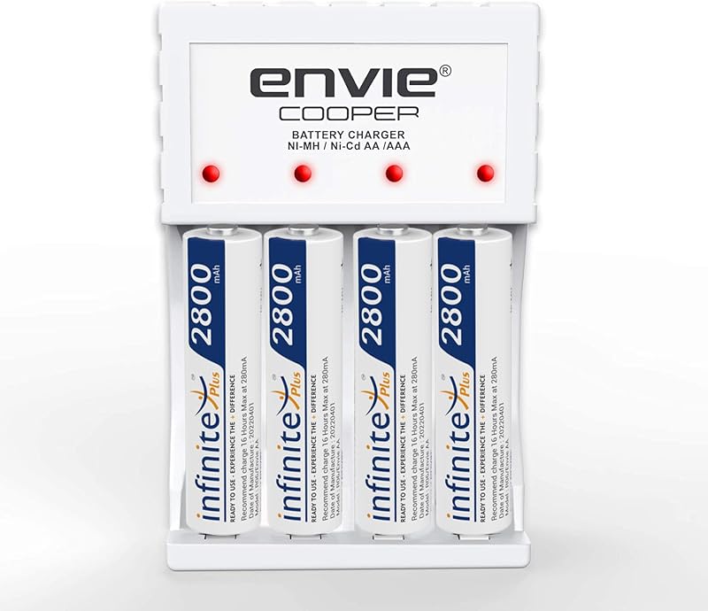 ENVIE® (ECR 20 MC+4xAA2800) Standard Rechargeable Battery Charger for AA & AAA Ni-mh/Ni-Cd with 4xAA2800 Rechargeable Batt...
