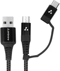 Ambrane 2 in 1 Type-C & Micro USB Cable with 60W / 3A Fast Charging, 480 mbps High Data, PD Technology & Quick Charge 3.0,...