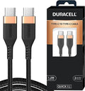 Duracell Type C To Type C 5A (100W) Braided Sync & Fast Charging Cable, 3.9 Feet (1.2M). USB C to C Cable, Supports PD & Q...