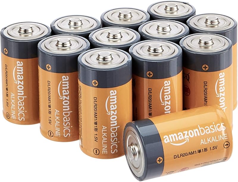 AmazonBasics D Cell Everyday Alkaline Batteries (12-Pack)