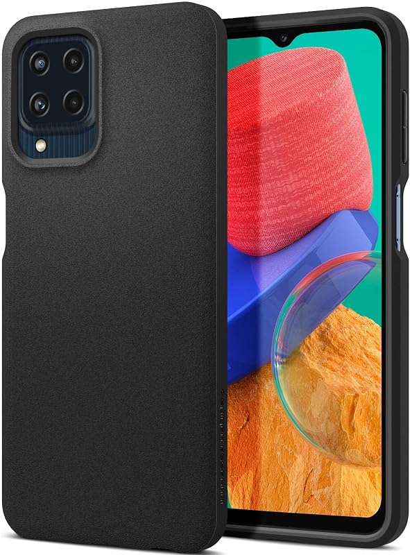 Spigen Essential Sand Blast Back Cover Case Compatible with Galaxy M33 5G (TPU | Matte Black)