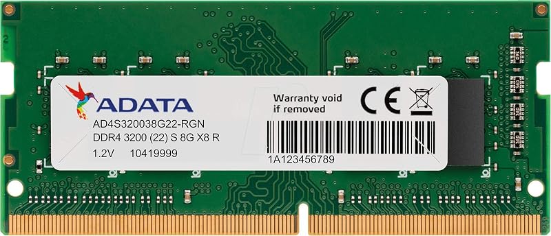 A-DATA 8Gb Ddr4 Modules for Notebooks 3200Mhz Laptop Memory (Ad4S320038G22-Rgn)