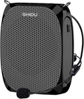 SHIDU Portable Rechargeable Voice Amplifier with Wired Neckband Microphone, Supports AUX, USB & Micro-SD Card Input for Te...