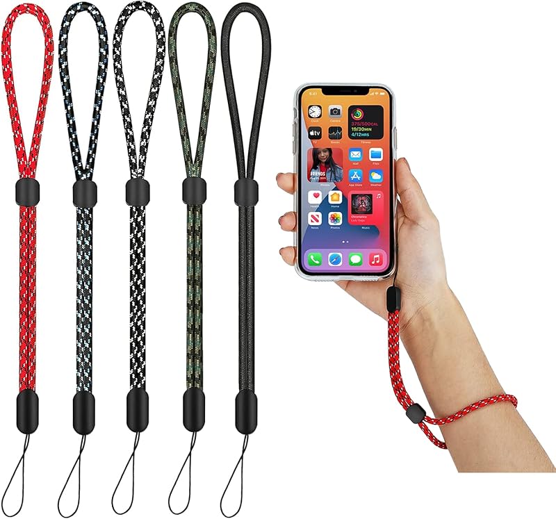 Bowiemall Multipurpose Hand Wrist Strap Lanyard 5 Pcs Adjustable Nylon Wristlet Straps Keychain String for Cell Phone Case...