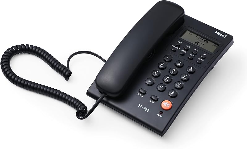Hola TF 700 Corded Speaker Phone with Caller ID (CLI) and Two Way Speakerphone Function Supported by Date/Time Display (Bl...