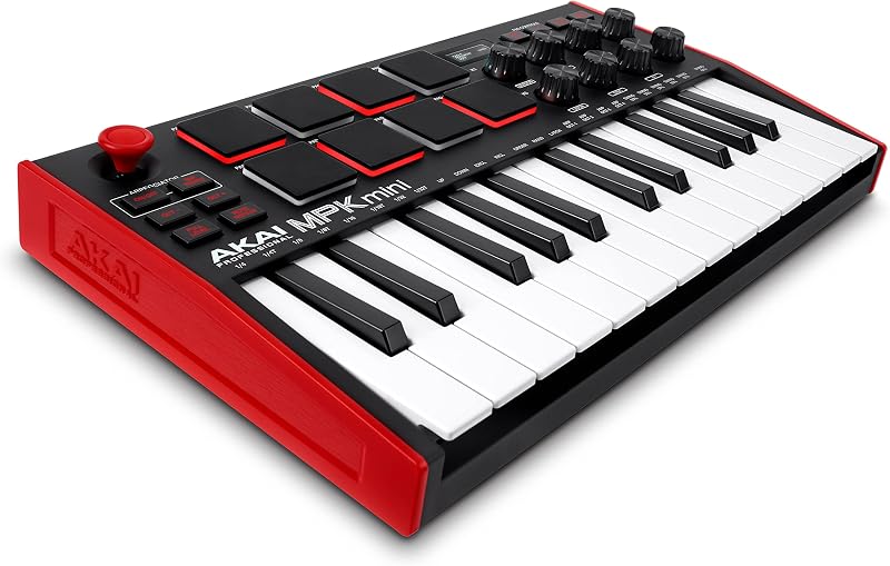Akai Professional MPK mini MK3 25 Key USB MIDI Keyboard Controller with 8 Backlit Drum Pads, 8 Knobs and Music Production ...