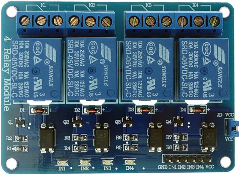 Generic(Unbranded)4-Channel Relay Control Board Module With Optocoupler, 4 Way Relay Module for Arduino