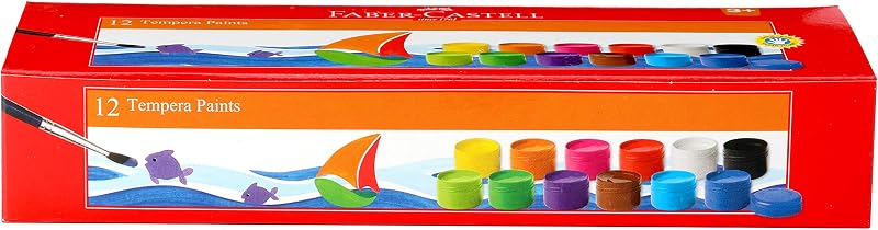 Faber-Castell Tempera Paint Set - Pack of 12 (Assorted)