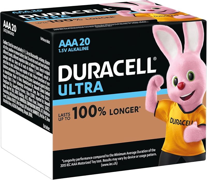 Duracell Ultra Alkaline Battery AAA - 20 Pieces